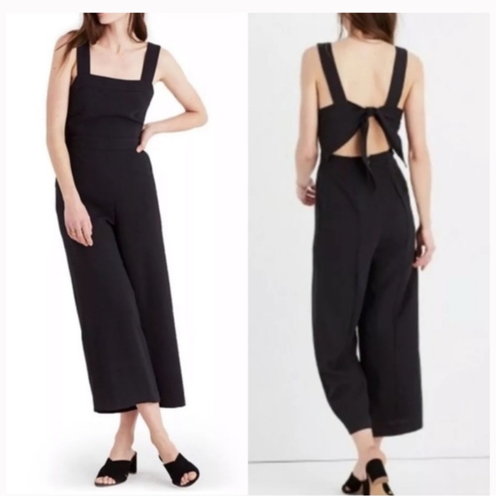 Madewell Tie Back Black Jumpsuit - 12 - NWT